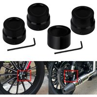 Motorcycle Front Rear Axle Nut Covers Caps Kit Black Parts For Harley Touring Dyna Sportster XL Road King Fat Bob Breakout FXSB