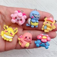 10pcs Kawaii Frog Rabbit Duck Animal Charm Resin Cute Pig Earrings Keychain Pendant for DIY Jewelry Making