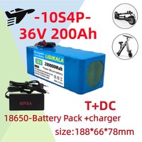 Nouvelle batterie lithium-ion 10S4P 2026 36V 200Ah 1000W DC/T pour vélo électrique 42V, trottinette électrique avec BMS