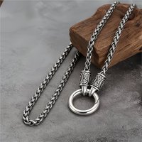 Vintage Dragon Bone Chain Necklace for Women Simple Fashion Circle Pendant Necklace Street Jewelry Gifts