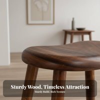 Artisanal Walnut Bench Dense Wood Construction Wooden Stool Versatile Use Long-Foremosting for Families, Dining Room, Entryway
