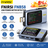 Tester FNIRSI FNB58 FNAC-28USB, woltomierz, amperomierz Type-C, tester protokołów szybkiego ładowania, pomiar tętnień, miernik pojemności, narzędzie do pomiaru power banków.