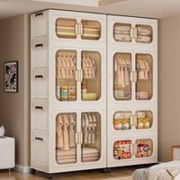 Snap-Assembly Foldable Baby Wardrobe – Multilayer Clothes & Toy Storage Cabinet for Living Room/Bedroom, Compact Home Organizer