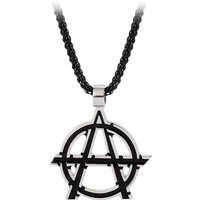 Anarchy Symbol Black Pendant Necklace Fashion Accessory for Men Boys Wholesale Jewelry