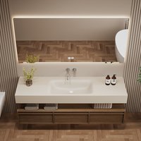Bathroom Cabinet Rock Slab Seamless Integrated Basin Combination Antique Bathroom Hand Wash Washbasin Bathroom Furniture Sets