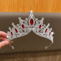 1 silver red large crown simple and versatile headband for daily use