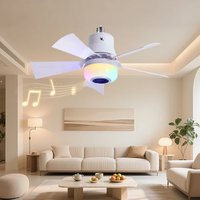 Bluetooth Music Light E27 Screw Top Suction Music Fan Light for Home Use Silent and Detachable Fan Blade Bluetooth Speaker