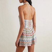 Casual Hang Neck Printed Women Jumpsuit With Lace Up Backless Straight Lady Clothing 2026 Summer Beach Vacation Lady Jumpsuits