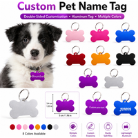 Bone Shaped Custom Name Dog Tag Personalized Name Pets ID Tag Laser Engraving Number Anti-lost Pendant Customized Text Dog Tags