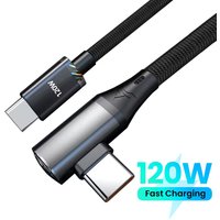 90 Degree Elbow Type C Charger Data Cord PD120W Fast Charging USBC Cable for iPhone Samsung Xiaomi Huawei 1m 2m Charging Cable