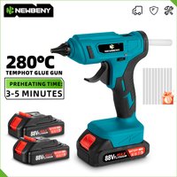 NEWBENY 100W 280 ° Bezprzewodowy pistolet do kleju na gorąco, przenośny, akumulatorowy, z wkładami klejowymi, narzędzie do napraw DIY, kompatybilny z akumulatorami Makita.