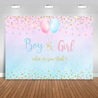 1pc Gender Revelation Party Banner - Silk Cloth Boy or Girl Problem Balloons and dot Design background board