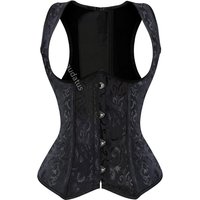 Caudatus-Corset sous le buste avec bretelles, bustiers en jacquard, vêtements d'extérieur sexy, haut en spirale, acier désossé, blanc et noir, taille plus