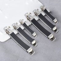 10pcs Black Leather Cover Snap Blank Hair Clips French Barrette Alligator for DIY Clip Craft Bows Jewelry Making Accessories