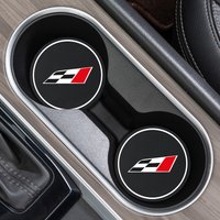 2PCS Car Silicone Coaster For Racing Flag Cordoba Ibiza Leon Ateca Mii FR 2Pcs Anti-Slip Water Cup Drink Mat Insert Coaster Pads