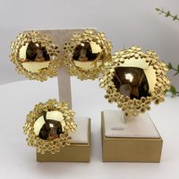 Dubai Goldplated Necklace Brazilian Simple Style Luxury Quality African Bride Jewelry Set For Women Party Gifts FHK29433