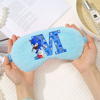 New Sonics Plush Eye Mask for Sleeping Better Cartoon Letter Printed Light Proof Night Eye Cover Fashion Cute Soft Blindfold