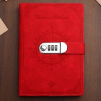 NEW A5 200 Pages Notebook Retro Password Book with Lock Diary Binder Thickened Creative Hand Ledger Student Notepad Stationery
