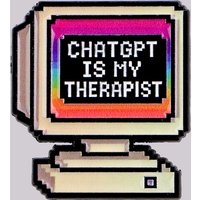 Retro "ChatGPT Is My Therapist " Funny AI Enamel Pin Lapel Pins Brooches for Women Fashion Jewelry Accessories Friends Gift