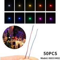 50Pcs/bag Model 0402 0603 SMD LED Wired Chip Micro Led Pre-Soldered Lamp Railway Model 30cm 3V DIY Model Kit For Gundam Scenes