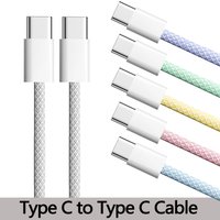 Type C to Type C Color Cable For PD 60W iphone 16 15pro Fast Charging For Xiaomi Samsung Huawei Type C Weaving Cable 1M 2M 3M