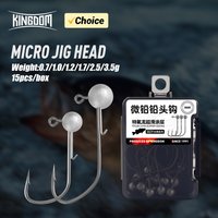 Kingdom 15pcs Jighead 0.7g 1g 1.2g 1.7g 2.5g 3.5g Stainless Steel Anti-drop Barb Hooks Soft Worm Lead Head Hook Fishing Tackle