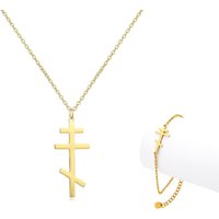 2PCS/SET Amazer Orthodox Church Cross Necklaces&bracelet suit Stainless Steel Symbol Cross Pendant Jewelry Amulet Gifts