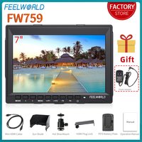 Do Brasil FEELWORLD FW759 7 Inch DSLR Camera Field Monitor IPS 1280x800 LCD with HDMI AV Input Video Assist Portable for Camera