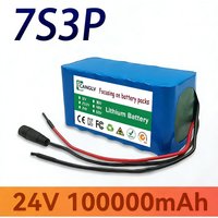 AliExpress CANGLV 24V 100Ah 7S3P Li-ion Battery Pack 29.4V Rechargeable for Electric Bicycle Moped High Capacity Lithium Battery with 2A Charger