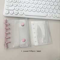 A7 Widening Double Button Transparent PVC Soft Cover Binder Cover Journal Sketchbook Accessories Diary Office Supplies