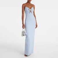 Modern Sky Blue Evening Gown Mermaid Formal Party Dress Floor Length Saudi Dress Spaghetti Straps Beading Prom Dress