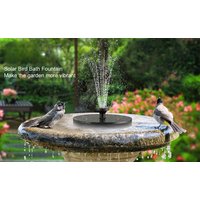 1W 6 Nozzle Solar Bird Bath Fountain Pump Free Standing Solar Powered Water Fountain Pump for Bird Bath Garden Pond Pool Outdoor