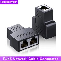 RJ45 Network Cable Connector RJ45 Splitter Adapter 1 to 2 Female LAN Interface Ethernet Socket Connector Docking Head Splitter