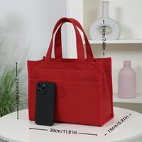 DLIU, new style, solid color, large capacity, tote bag, lunch bag, lunch box storage bag, with an inner aluminum foil lining