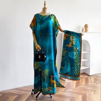 Women's Long Shawl Dubai Fashion MUMU Design Silk Soft Summer Beach Party Dress Accessory Loose Fit African Abaya MOOMOO