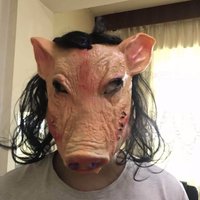 Halloween Scary Saw Pig Head Mask Cosplay Party Horrible Animal Masks Full Face Latex Mask Halloween Party Decoration Latex Prop