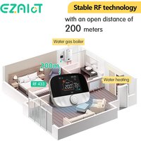 Thermostat intelligent sans fil EZAIOT pour chaudière à gaz, avec ou sans WiFi, pour chauffage au sol à eau, contrôleur de température programmable Tuya, application de contrôle à distance, fonctionne