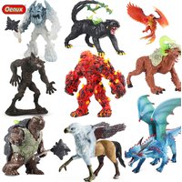 Oenux Simulation Dinosaur Dragon Turtles Fire Bull Orangutan Magma Golem Animal Model Action Figures Pvc Collection Kid Toy Gift