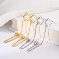 A pair 925 Sterling Silver 5mm Woman Blank Earring Base Bracket Tray Setting Square Cabochon Base DIY Jewelry Making Accessories