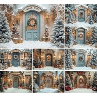 Mehofond Photography Background Winter Christmas North Pole Snow Pine Tree Xmas Kids Family Portrait Decor Backdrop Photo Studio