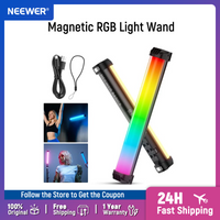 NEEWER Basics 12" Magnetic RGB Light Wand CRI95 Dimmable 8W LED Handheld Video Tube Lighting Stick for Studio Video Recording