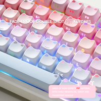 XVX Lumicat MAO Profile Side-Printed Cat Ear Shine-Through 113-Key Keycap Set PBT Double Shot Cute Candy-colored Keycaps