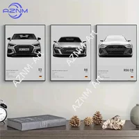 Modern Pop Car Home Decor Wall Art Posters S3 R8 RS6 C8 RS4 RS3 Classic Room Wall Decor Gifts for Car Enthusiasts Picture Print