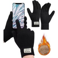 AliExpress Winter Warm Gloves for Unisex Cashmere Lining Touch Screen Anti Slip Knitted Gloves Snowball Fights Outdoor Cycling Equipment