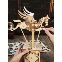 3D Wooden Puzzle Pegasus Diy Handmade Crafts Assembly Model Kits Creative Decoration Birthday and Christmas Gifts