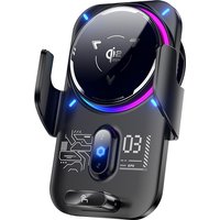 2-in-1 Magnetic Car Phone Holder Semiconductor Cooling Qi2 25W Wireless Charger Auto Induction RGB Light Universal Phone Mount