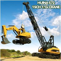 Huina 572 1:14 Rc Truck 15Ch Rc Crane Alloy Cars Trucks Large Crane Engineering Car 2.4Ghz Remote Controlled Car Toys for Boys image 4