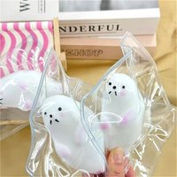 Slow-rebound soft stress-relief squeeze toy of chubby seal Taba; pressing them can ease tension from work and study