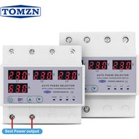 TOMZN 100A 63A 3 phase 3P+N DIN Rail Phase Selector Adjustable Over And Under Voltage Current Protection Monitor Relay Protector