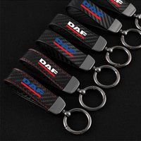 Car Keychain Key Holder Keyring Key Chains Lanyard for Keys For DAF Car XF 95 105 Car Accessories Carbon Fiber Texture Key Rings